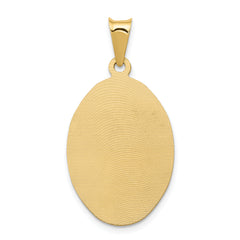14K Gold Lady of Guadalupe Pendant with Rhodium Accents and Diamond-Cut Finish