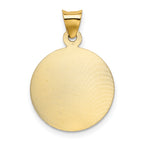 14K Gold Rhodium Lady of Guadalupe Pendant with Diamond-Cut Detailing