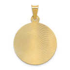 14K Gold Polished Diamond-Cut Lady of Guadalupe Pendant with Rhodium Accents
