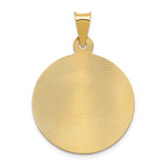 14K Gold Polished Diamond-Cut Lady of Guadalupe Pendant with Rhodium Accents
