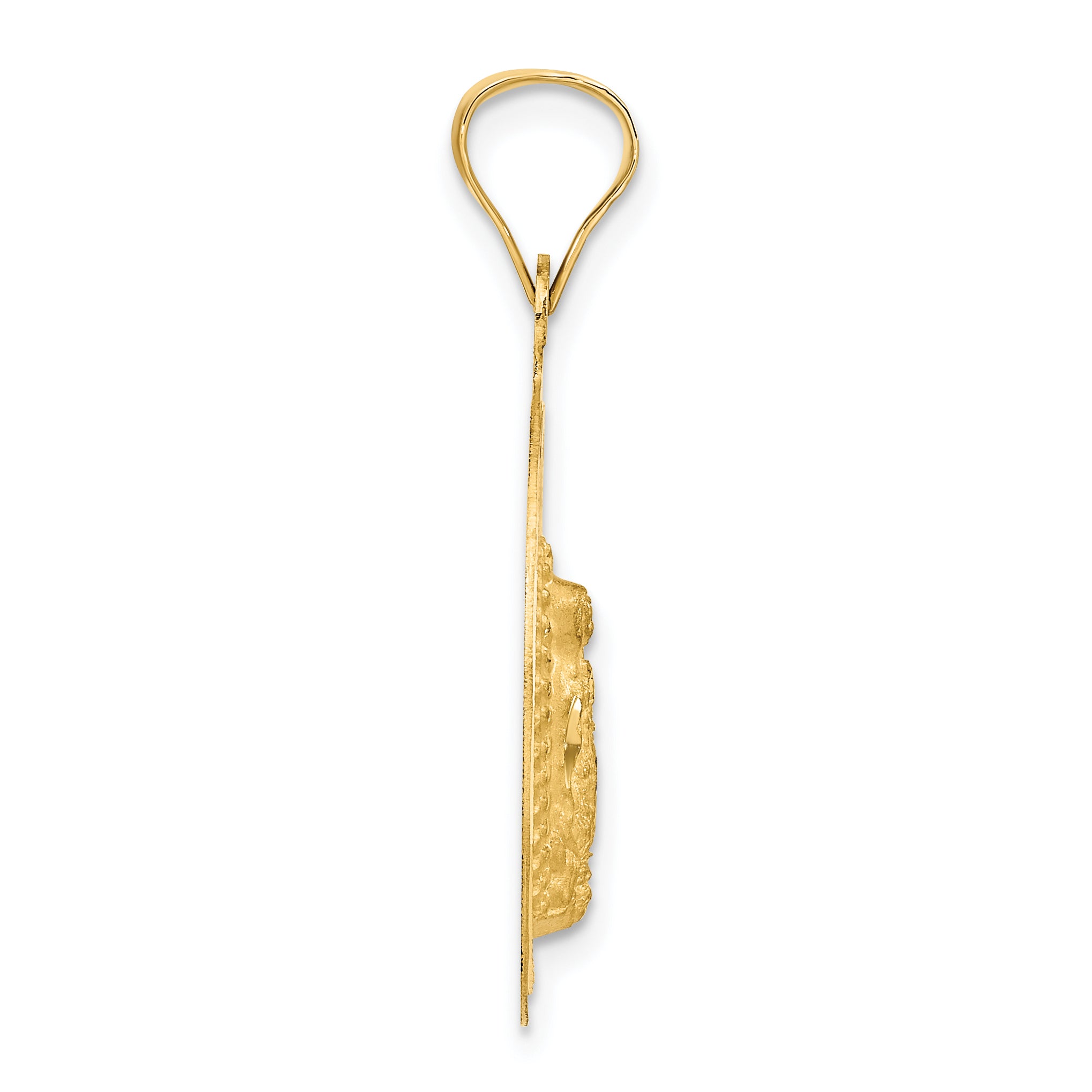 14K Gold & Rhodium Lady of Guadalupe Pendant with Diamond-Cut Polished Finish Secondary image