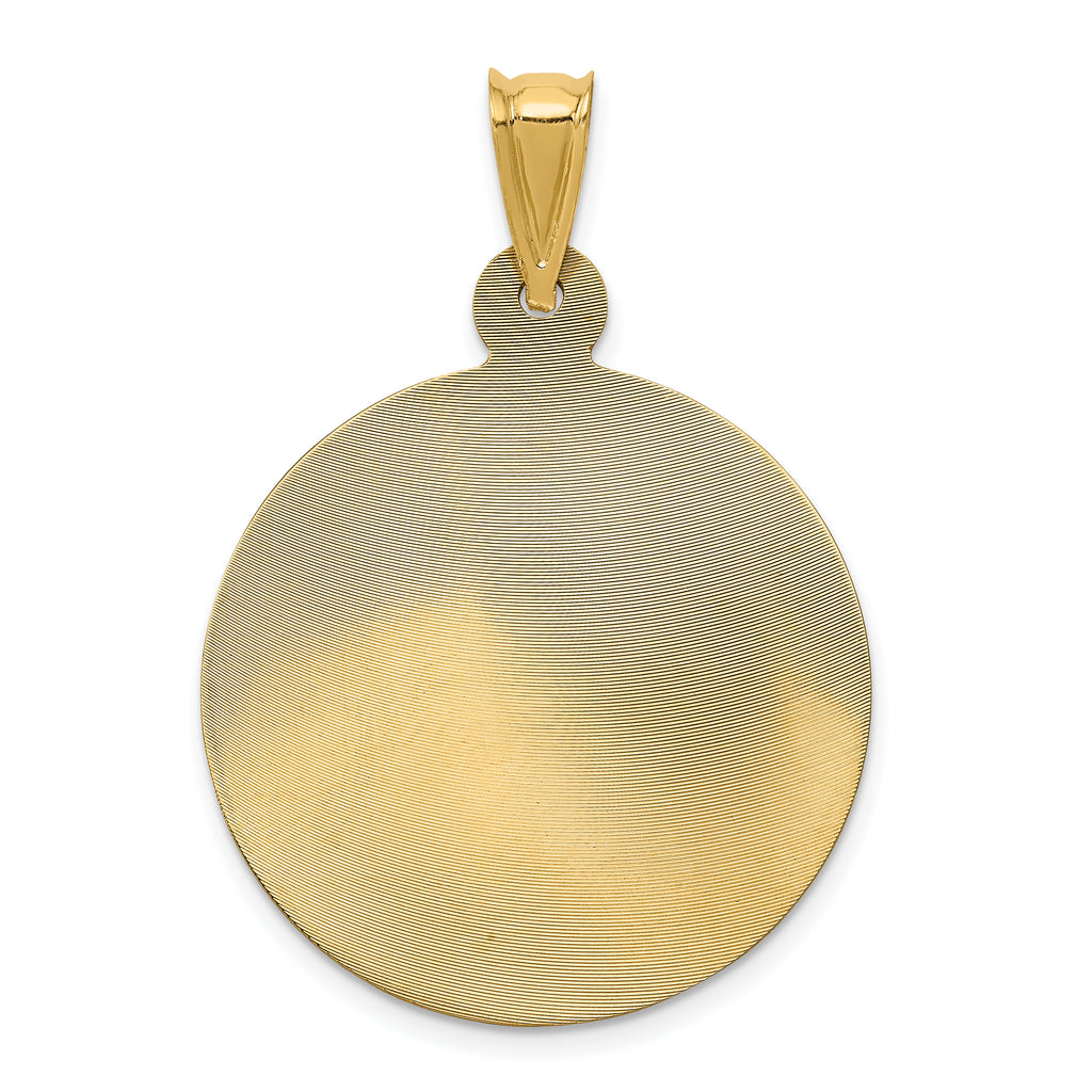14K Gold & Rhodium Lady of Guadalupe Pendant with Diamond-Cut Polished Finish