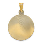 14K Gold & Rhodium Lady of Guadalupe Pendant with Diamond-Cut Polished Finish