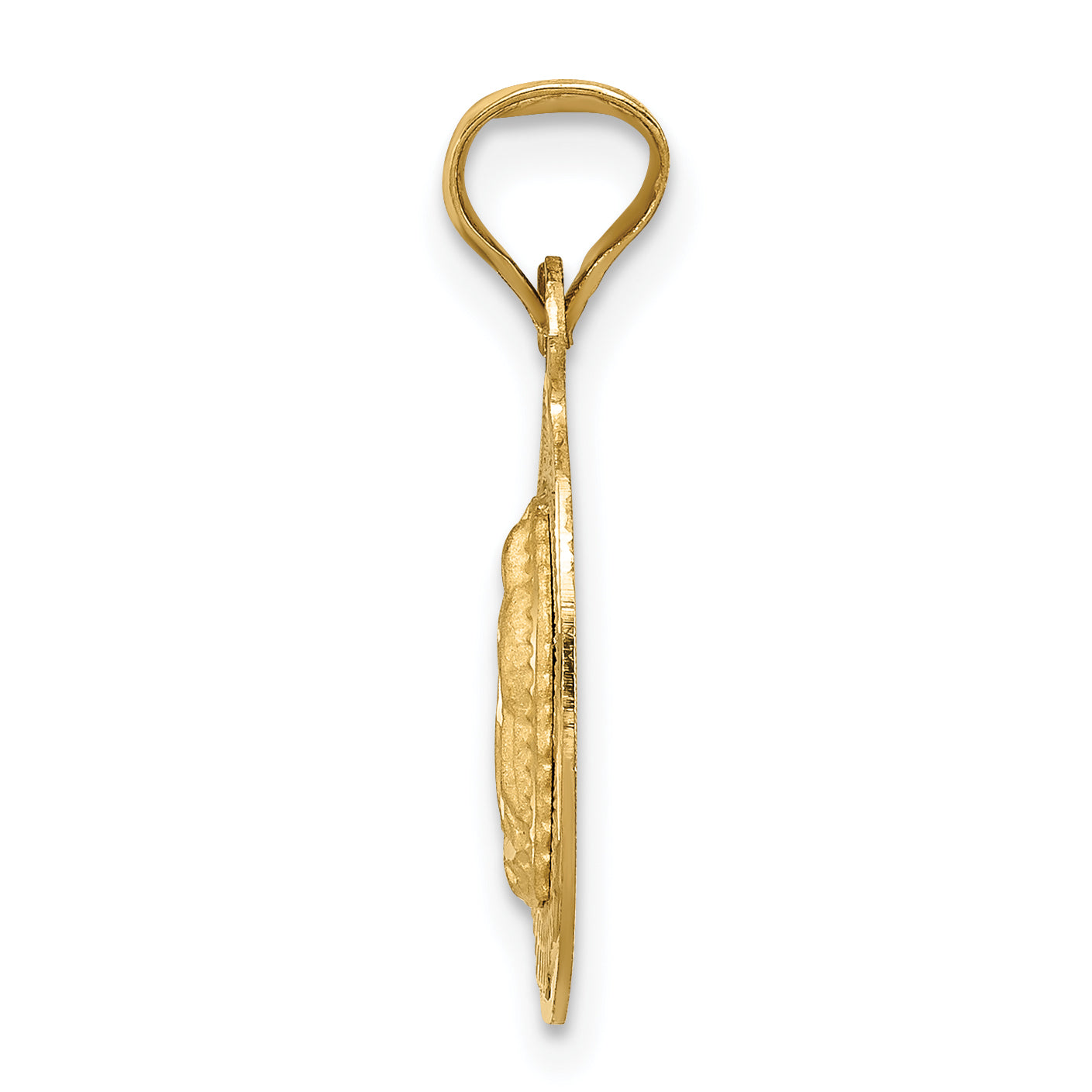 14K Gold Lady of Guadalupe Oval Pendant with Diamond-Cut Polished Finish Secondary image