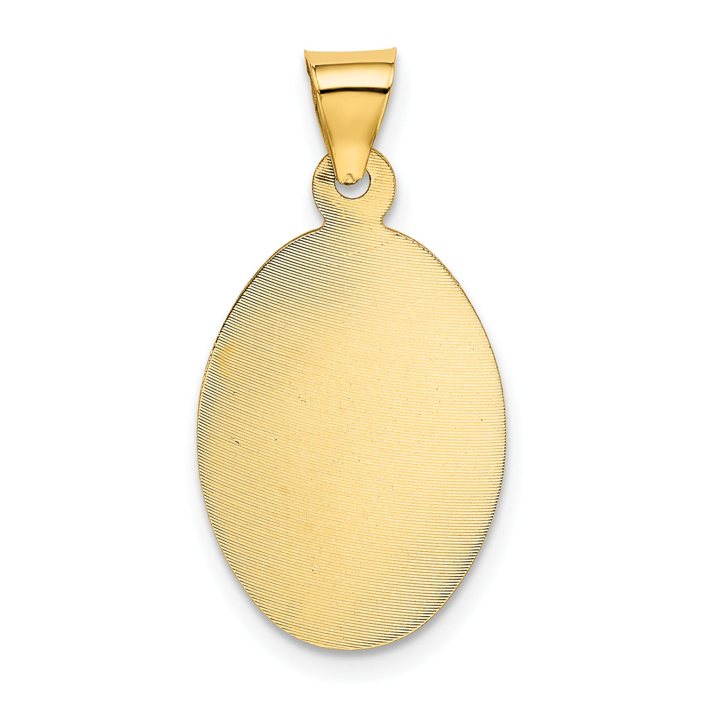 14K Gold Our Lady of Guadalupe Pendant with Polished Diamond-Cut Finish