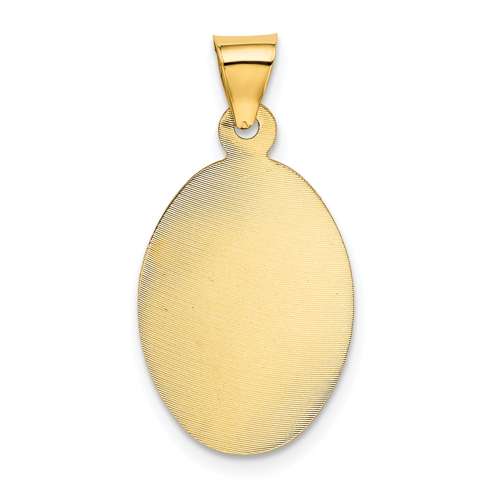 14K Gold Our Lady of Guadalupe Pendant with Polished Diamond-Cut Finish