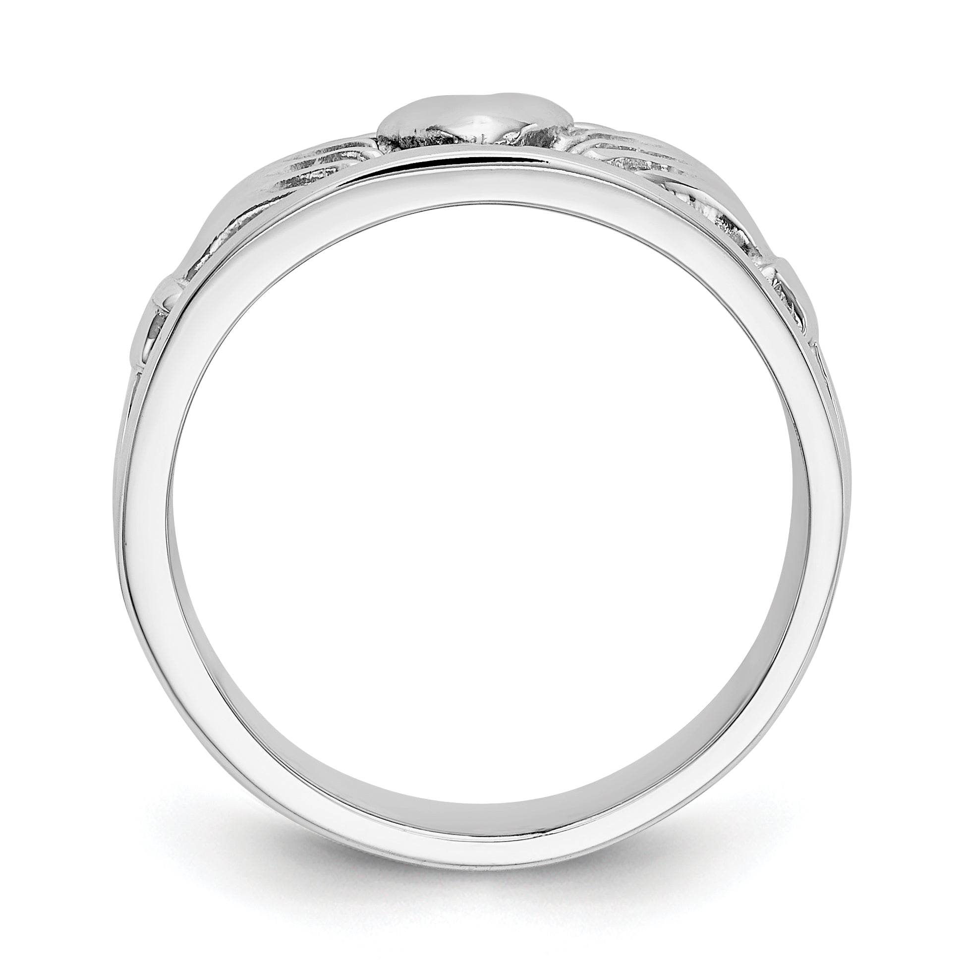 14k White Gold Claddagh Band Secondary image