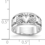 14k White Gold Claddagh Band