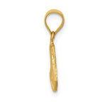 14K Gold Satin Diamond-Cut Mary Pendant with Brushed Finish  Solid & Elegant