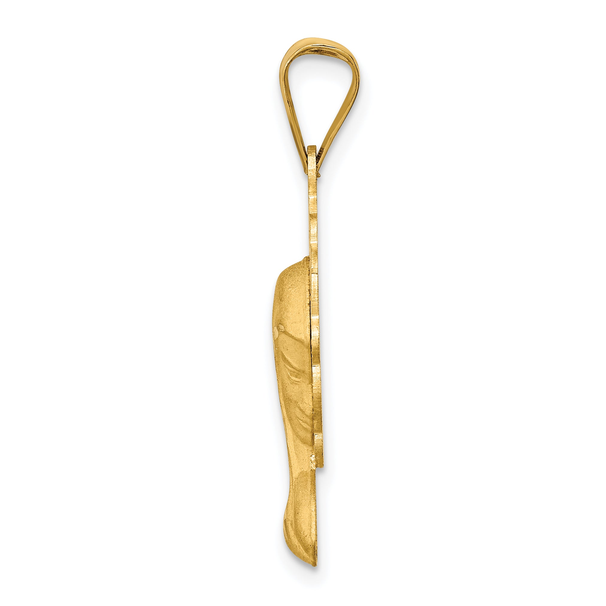 14K Gold Mary Pendant with Satin & Polished Finish Elegant Charm from Sophia Jewelers Secondary image