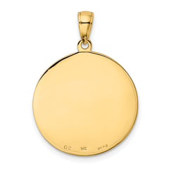 14k Saint Anthony Large Round Medal Pendant
