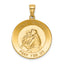 14k Saint Anthony Large Round Medal Pendant