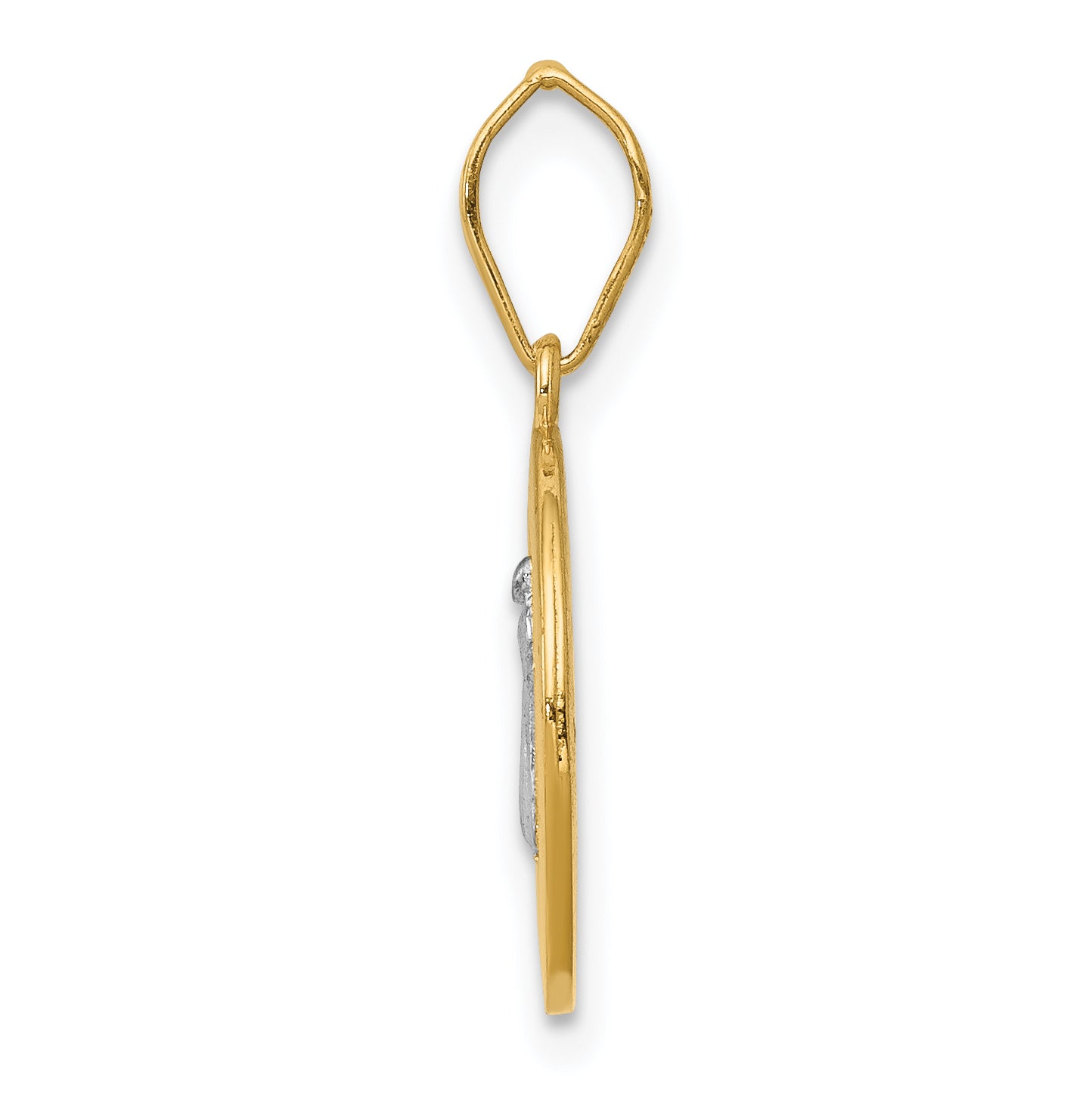14K Gold St. Benedict Medal Pendant with Rhodium Accents, Reversible Design Secondary image