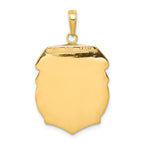 14K Gold Saint Michael Medal Pendant with Polished Finish Solid Design