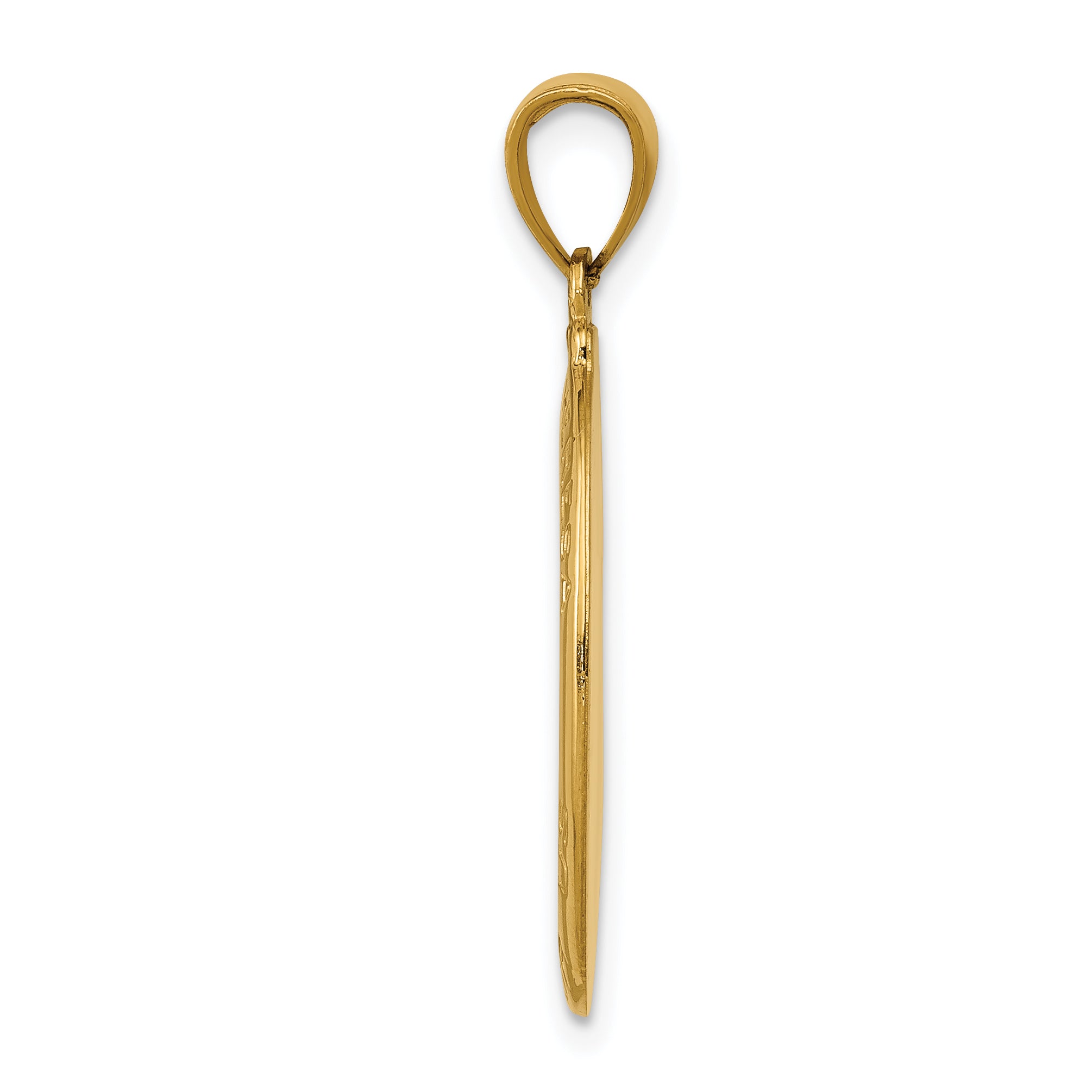 14K Gold Saint Theresa Oval Medal Pendant, Solid Casted Design Secondary image