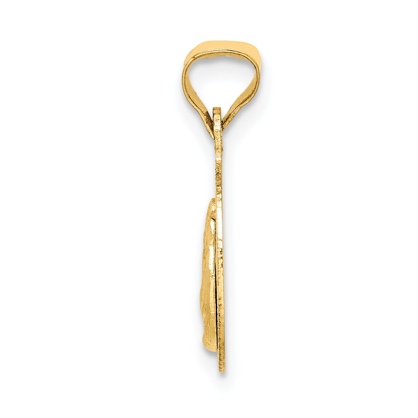 14K Gold Baptism Pendant with Rose & White Rhodium Diamond-Cut Design Secondary image