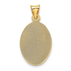 14K Gold Baptism Oval Pendant with Rose & White Rhodium Diamond-Cut Detailing