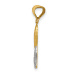 14K Gold Diamond-Cut Boy Communion Pendant with Rhodium Accent