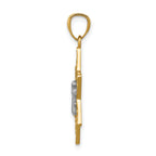 14K Two-Tone Gold Star of David with Chai Pendant Polished Finish
