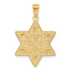 14K Two-Tone Gold Star of David Reversible Filigree Pendant
