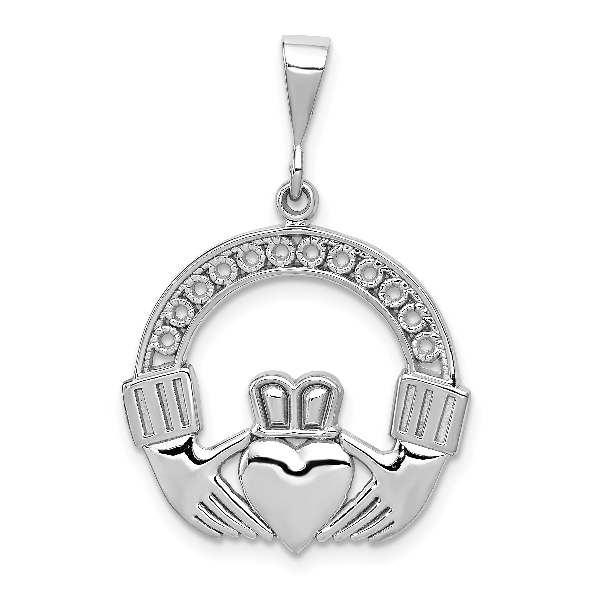 14k White Gold Claddagh Pendant Main image