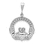 14k White Gold Claddagh Pendant
