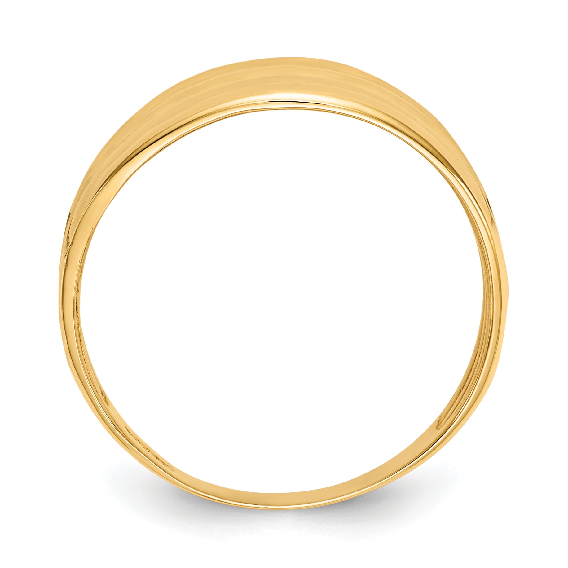 14K Gold Polished Diamond-cut Four Ridge Fashion Dome Ring Secondary image