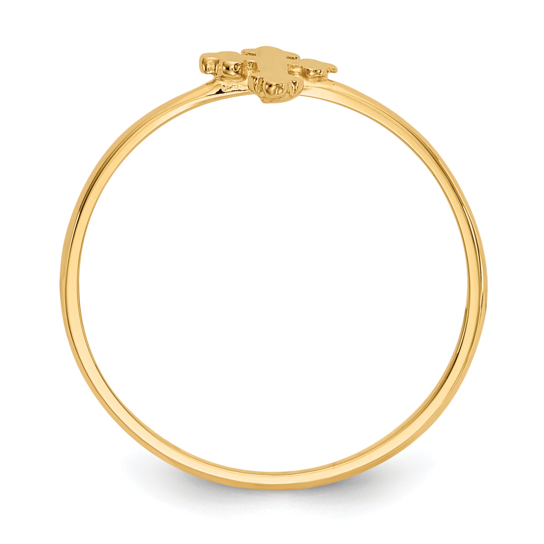 14k Polished Cross Ring