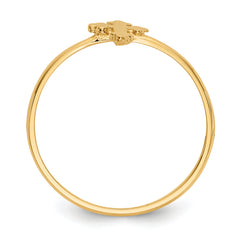 14k Polished Cross Ring