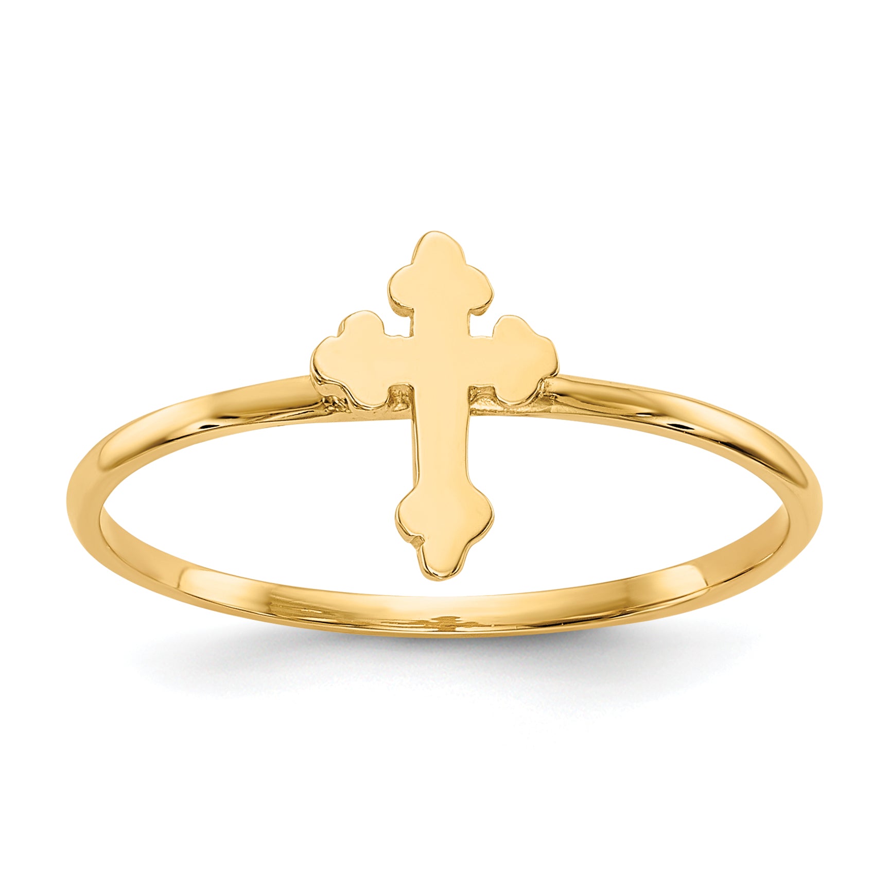 14k Polished Cross Ring Main image