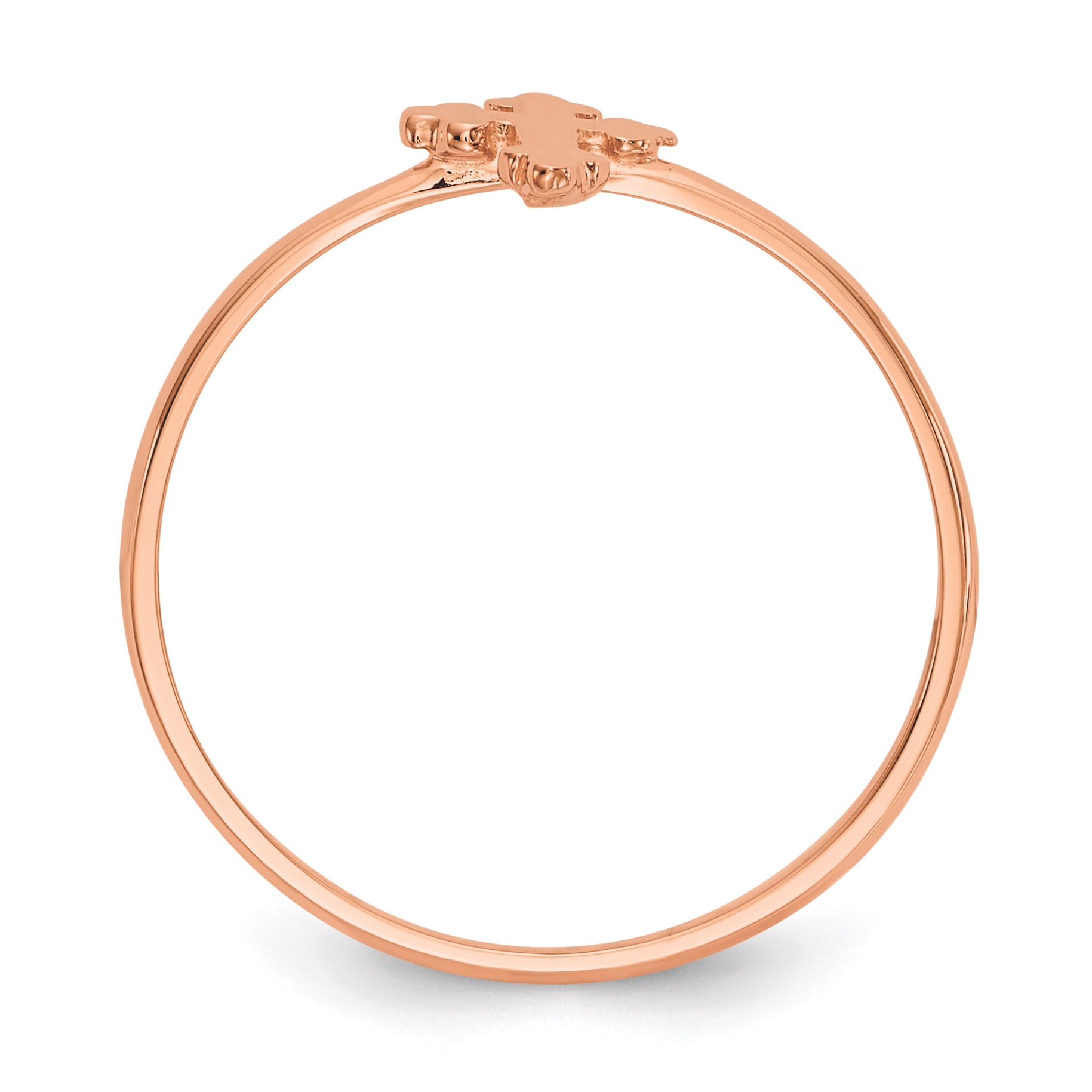 14k Rose Gold Polished Cross Ring Secondary image