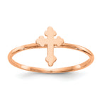 14k Rose Gold Polished Cross Ring