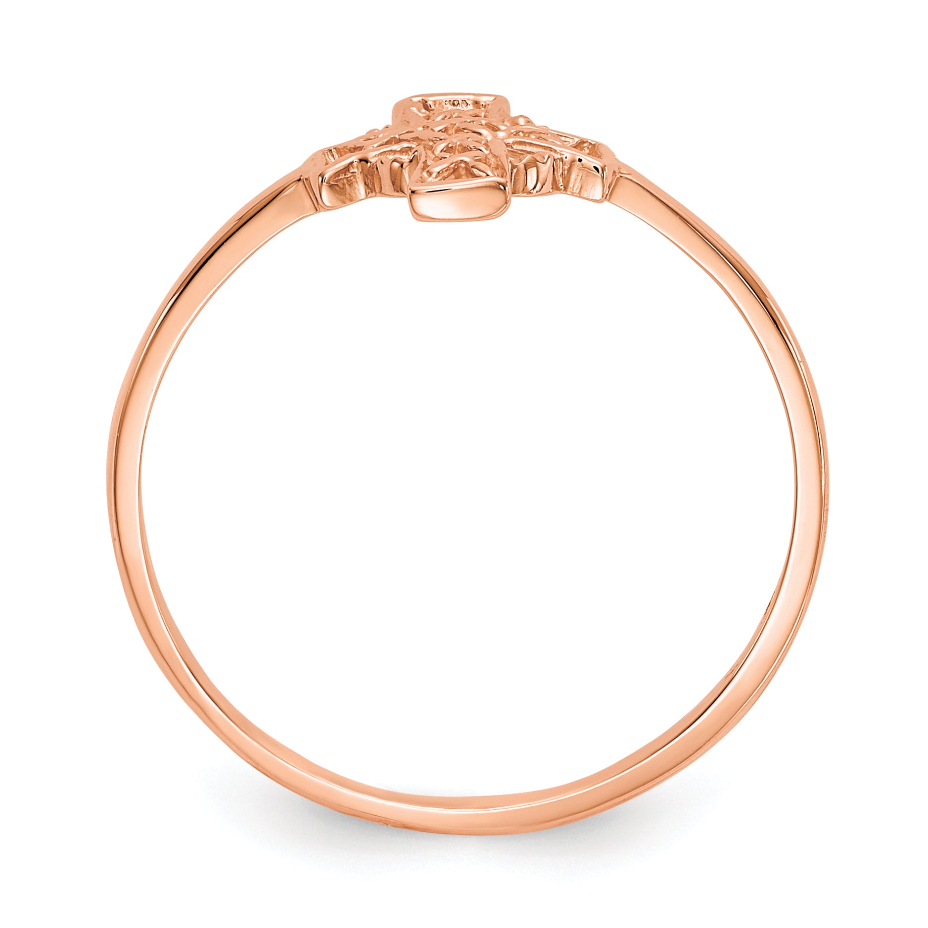 14k Rose Gold Polished Celtic Cross Ring Secondary image
