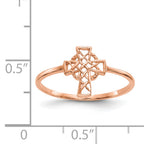 14k Rose Gold Polished Celtic Cross Ring