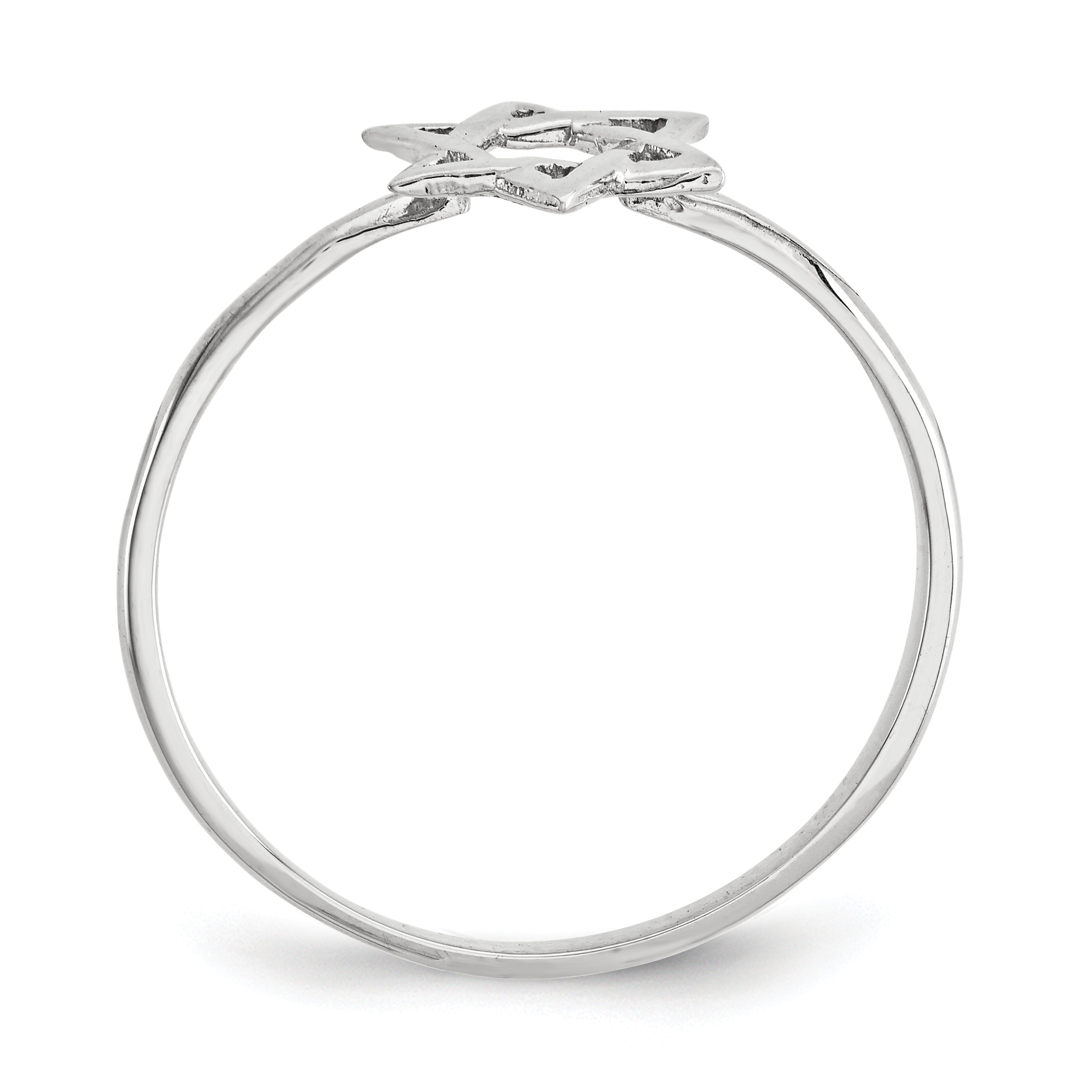 14k White Gold Polished Star of David Ring Secondary image