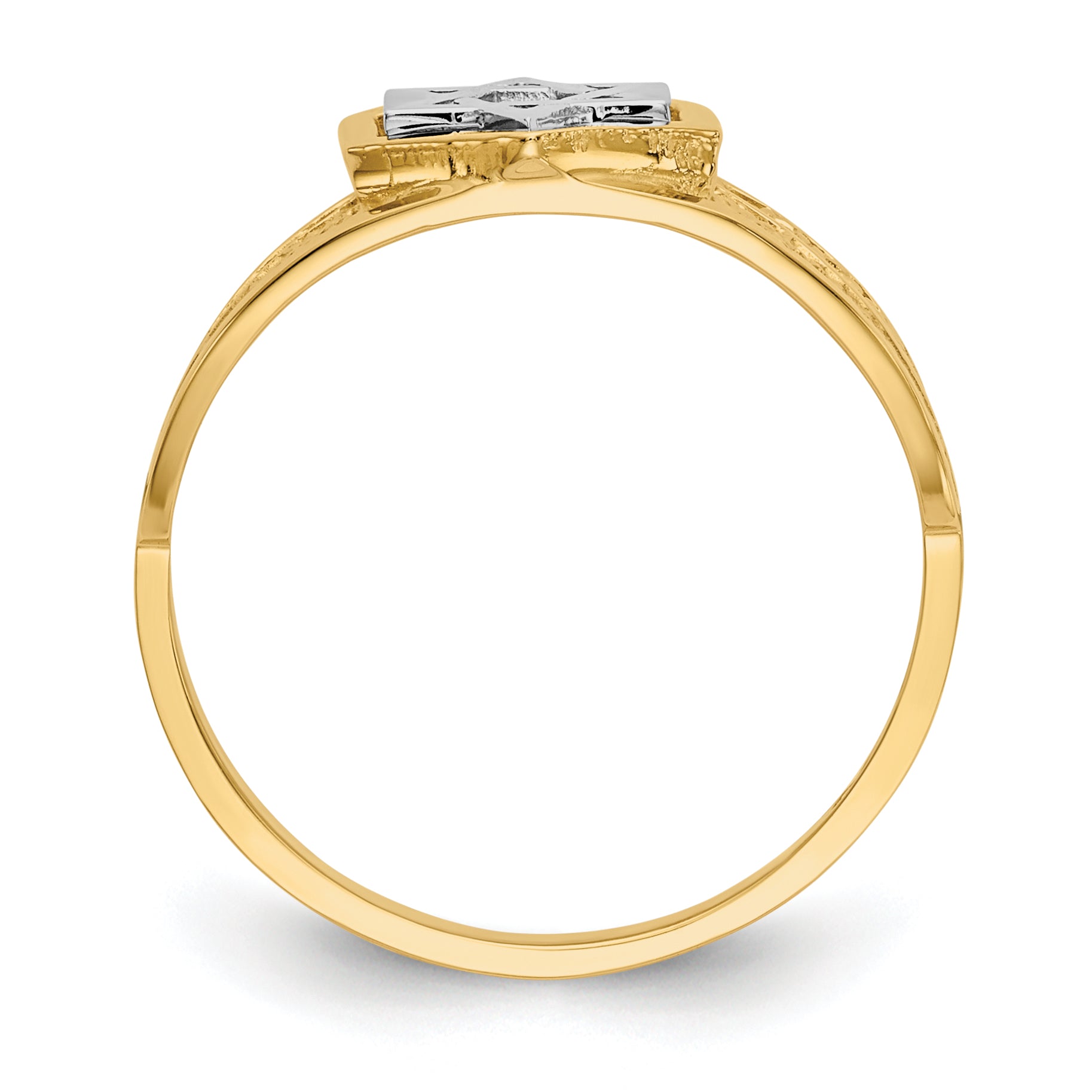 14k Two-Tone Polished Star of David Ring Secondary image