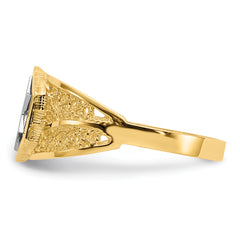 14k Two-Tone Polished Star of David Ring