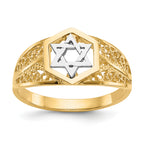 14k Two-Tone Polished Star of David Ring