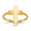 14k Polished Textured Cross Ring