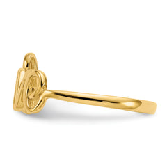 14k Polished Love Ring - 7