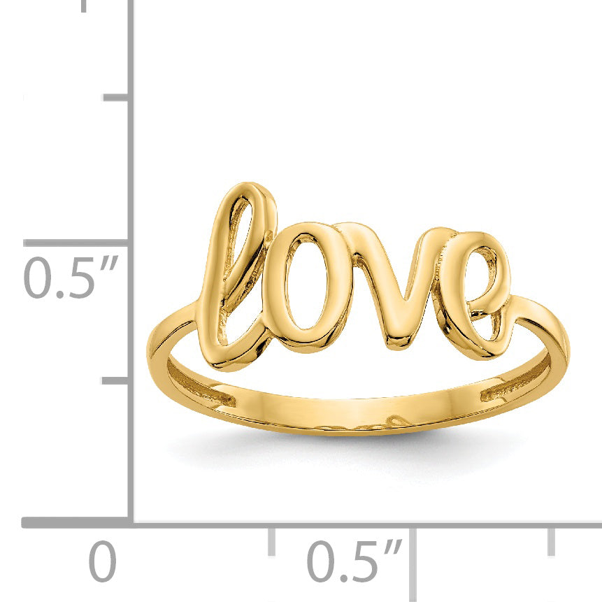14k Polished Love Ring - 7