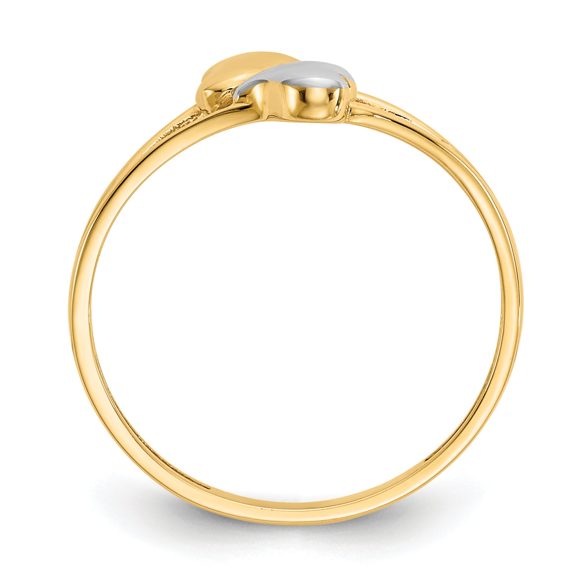 14k with Rhodium Double Heart Ring Secondary image
