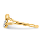 14k with Rhodium Double Heart Ring