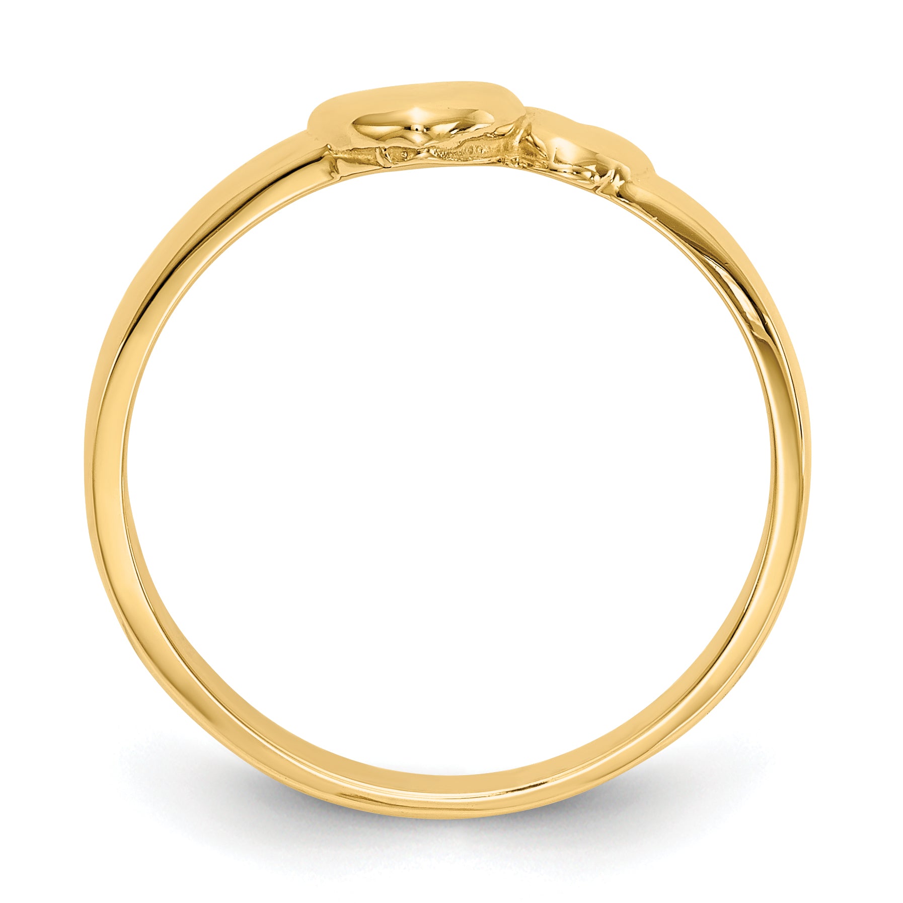 14k Gold Polished Adjoining Hearts Ring Secondary image