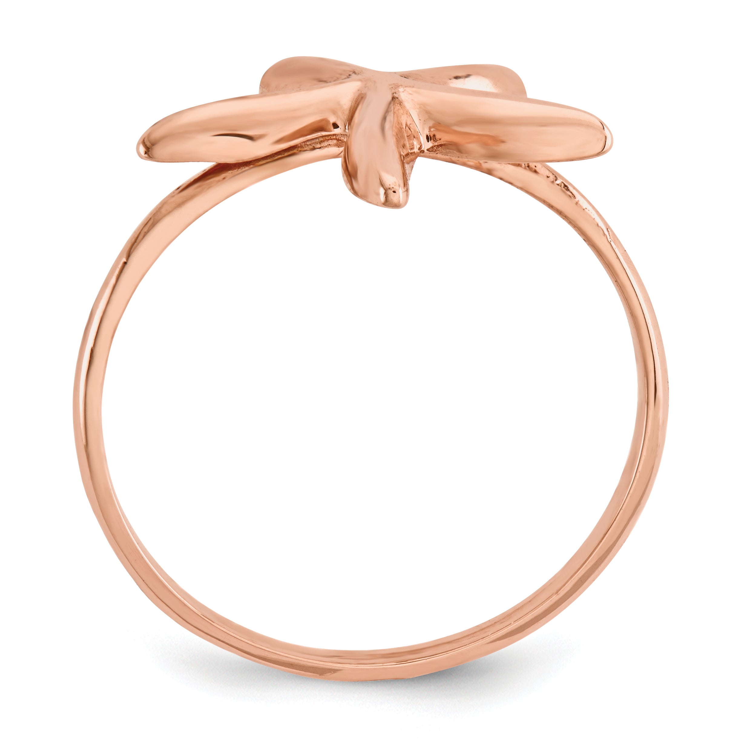 14K Rose Gold Polished Starfish Ring