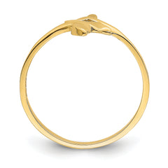 14K Gold Polished Double Whale Tail Ring