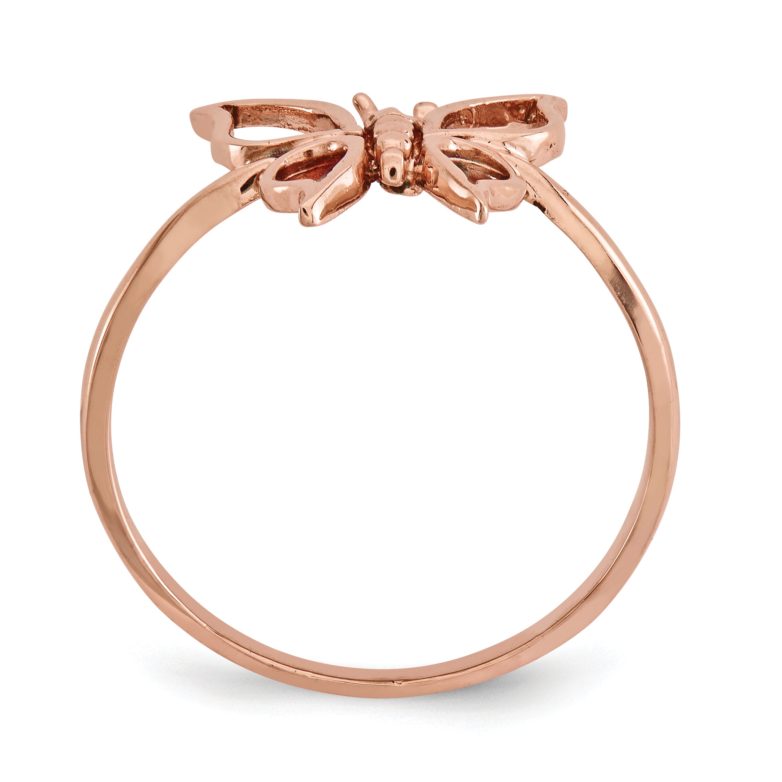 14k Rose Gold Polished Butterfly Ring