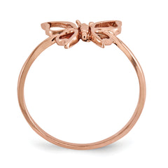 14k Rose Gold Polished Butterfly Ring - 7