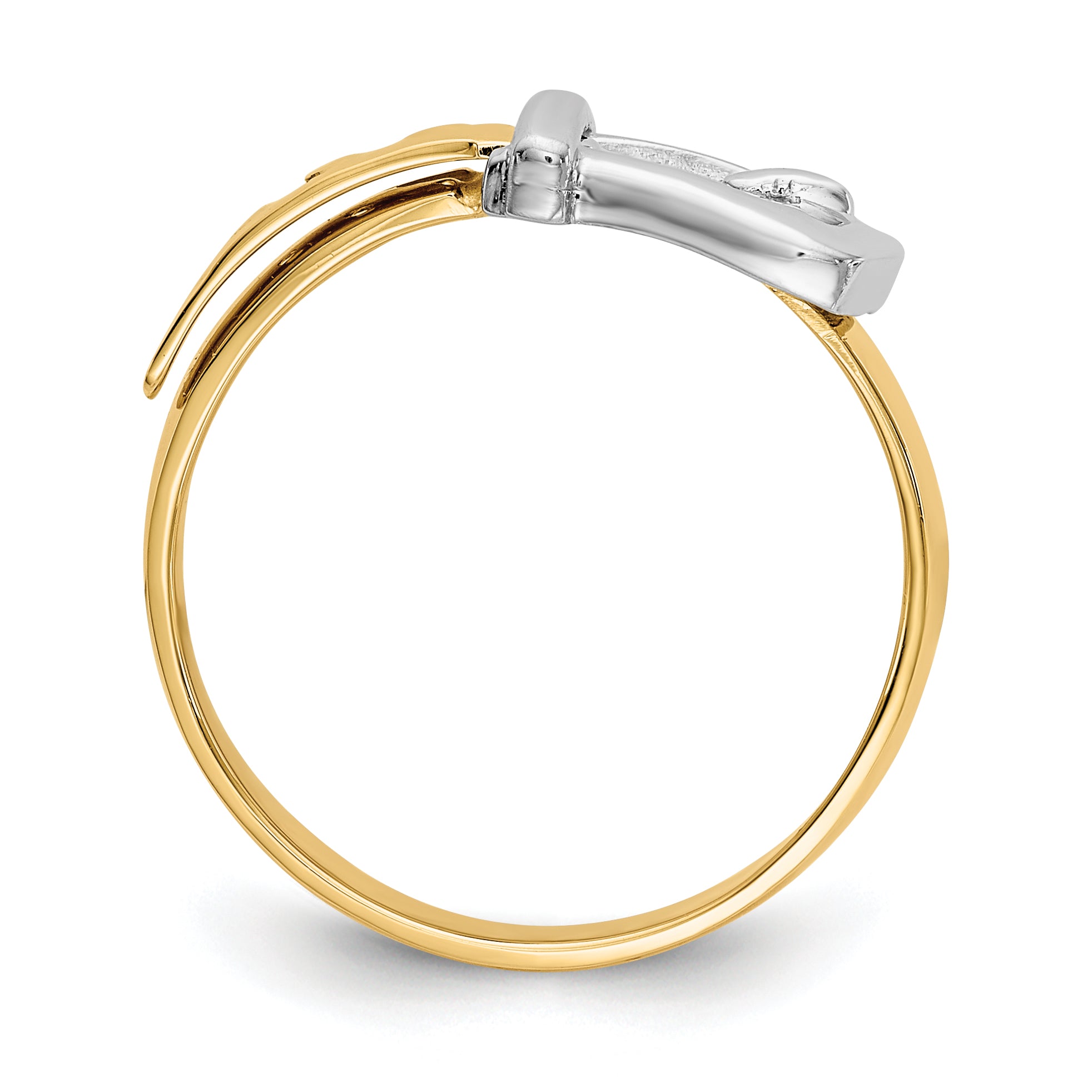 14k Two-Tone Polished Buckle Ring Secondary image