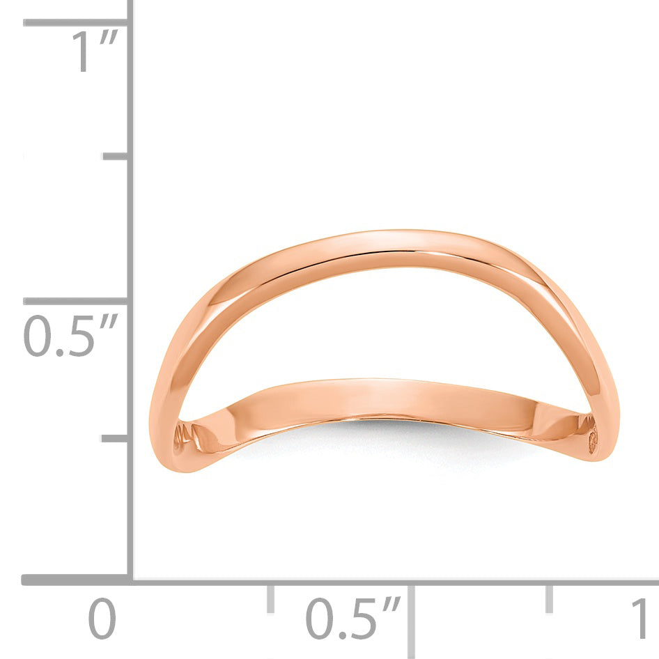 14K Rose Gold Wave Fashion Thumb Ring